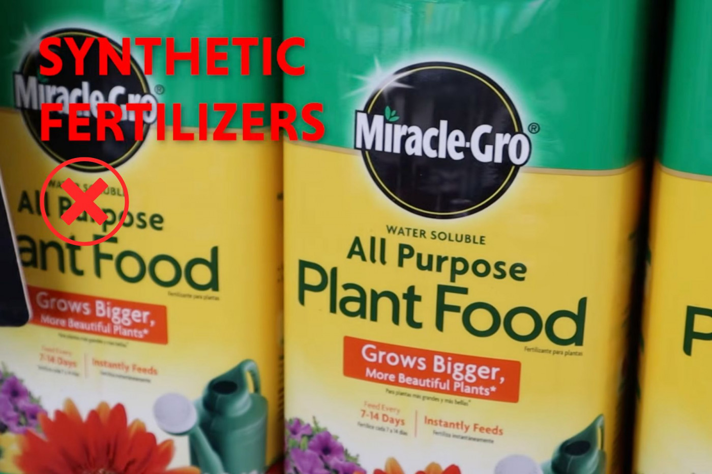 synthetic fertilizer - miracle gro