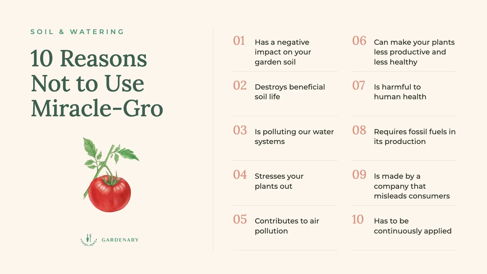 10 reasons not to use miracle grow