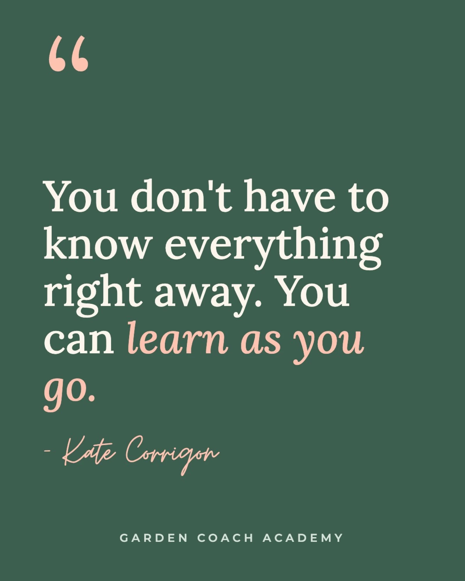 quote block - "You don't have to know everything right away. You can learn as you go."