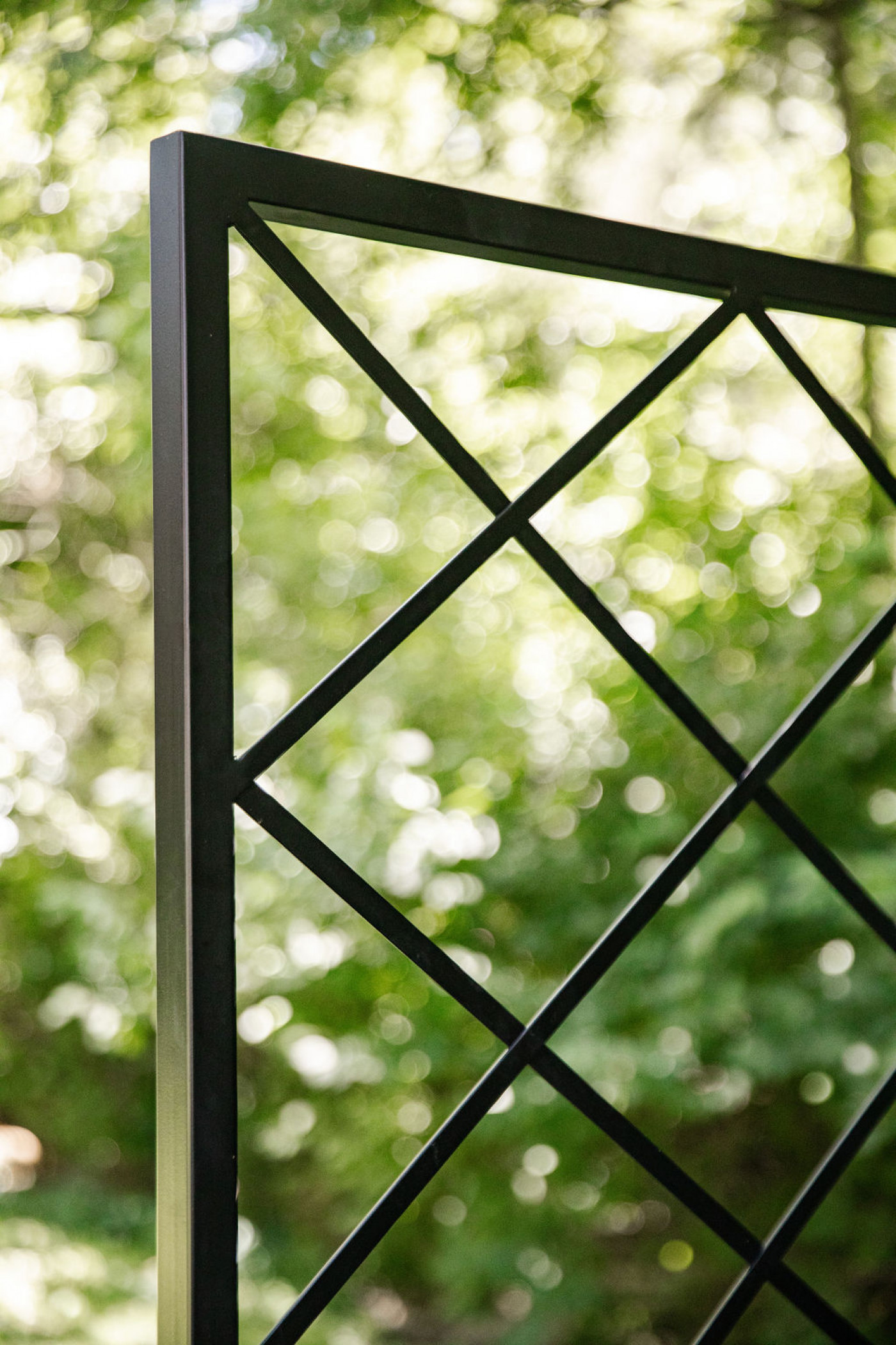 a metal panel trellis made of powder coated steel