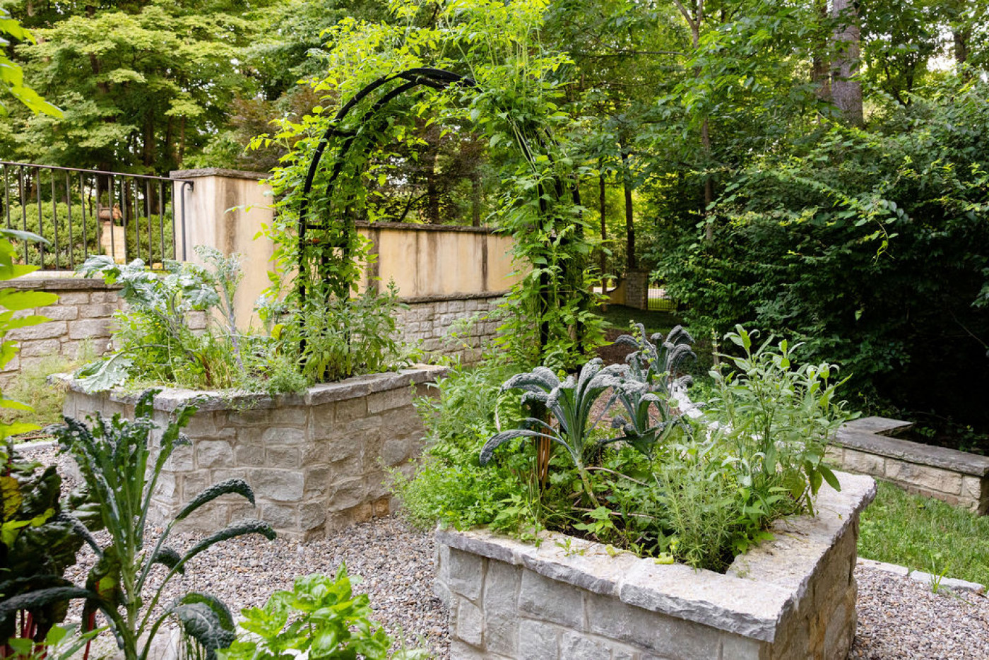 raised beds can be installed on a slope