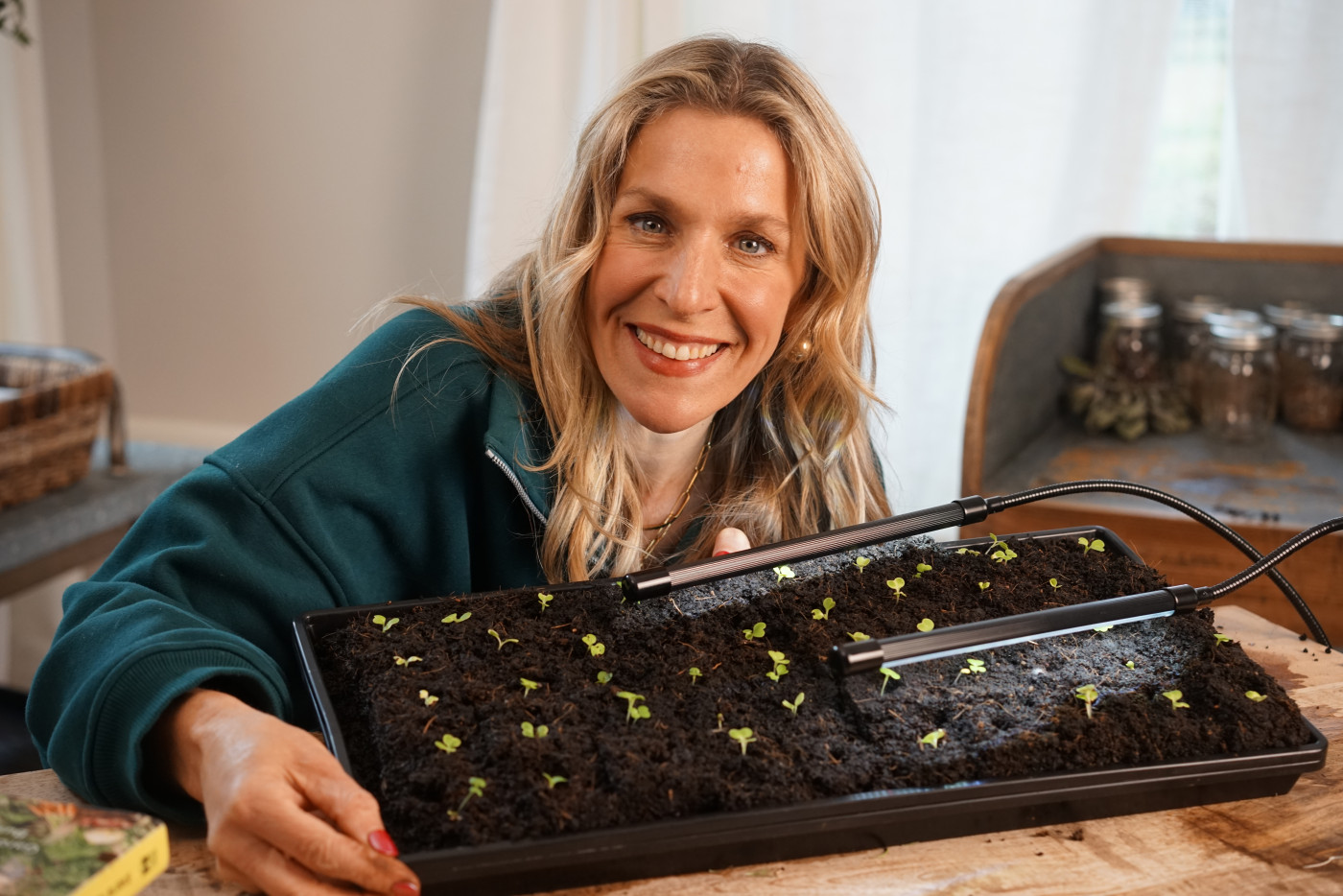 Woman with seedlings