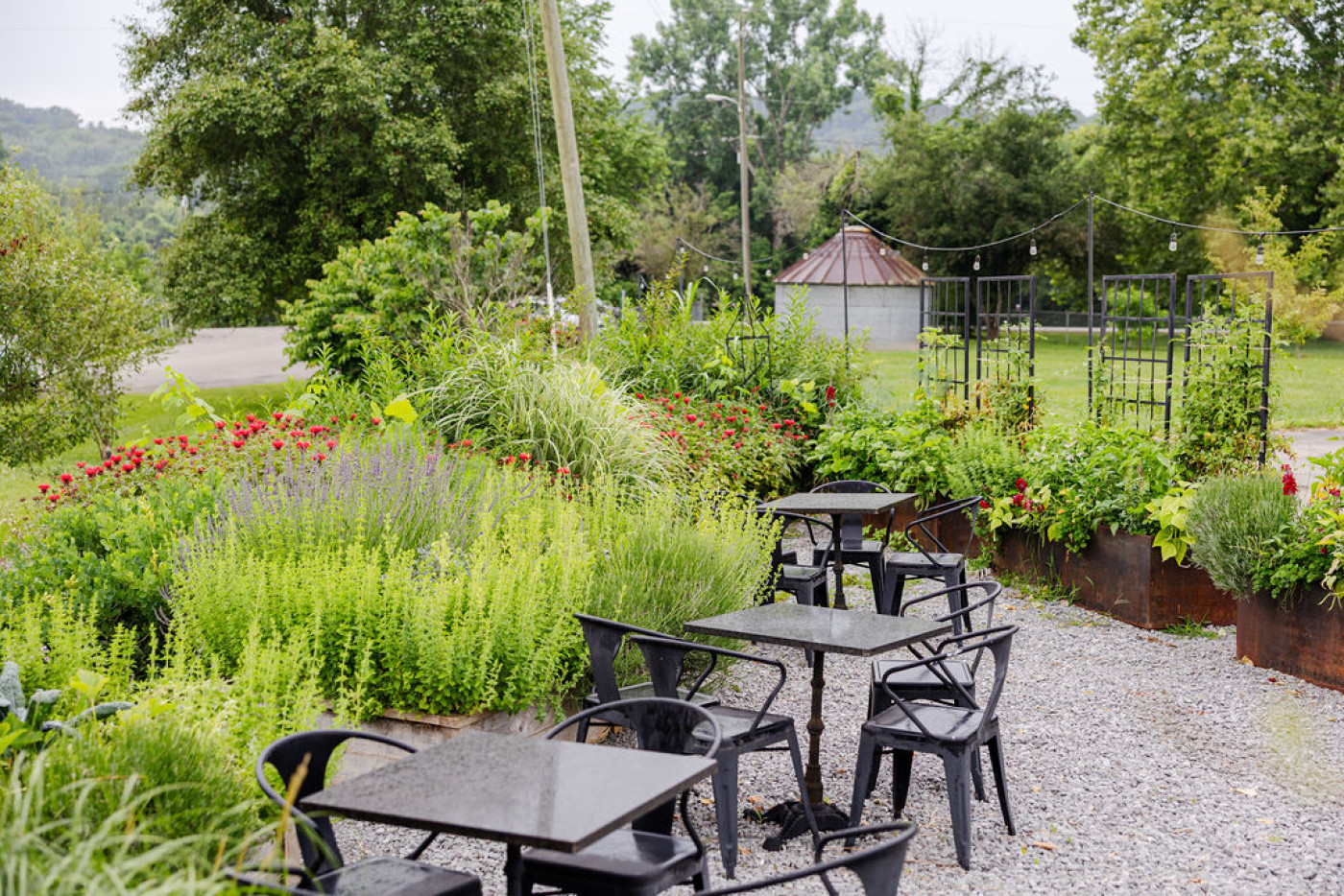 raised garden beds in large space