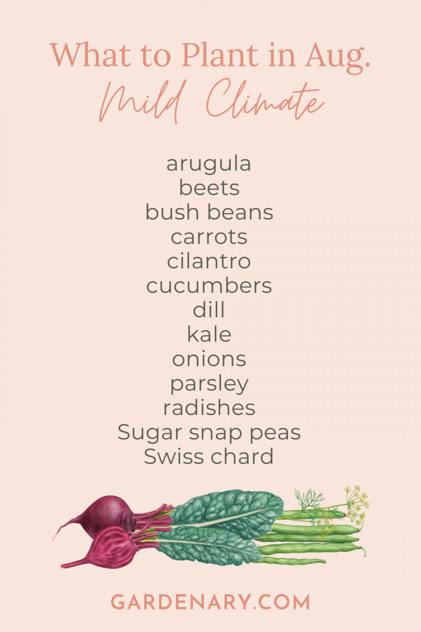 what to plant august in mild climate