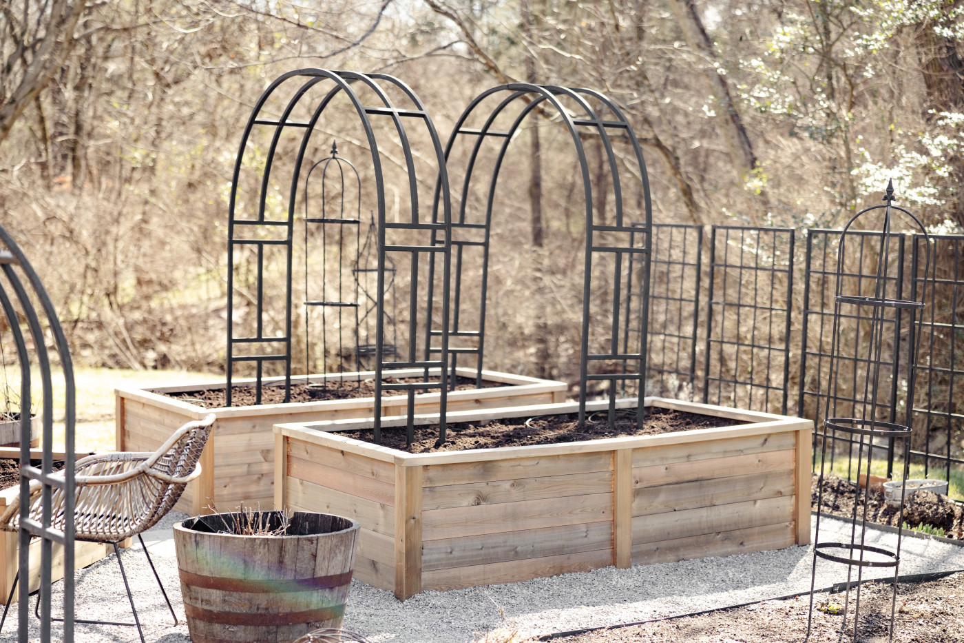 A raised bed in winter