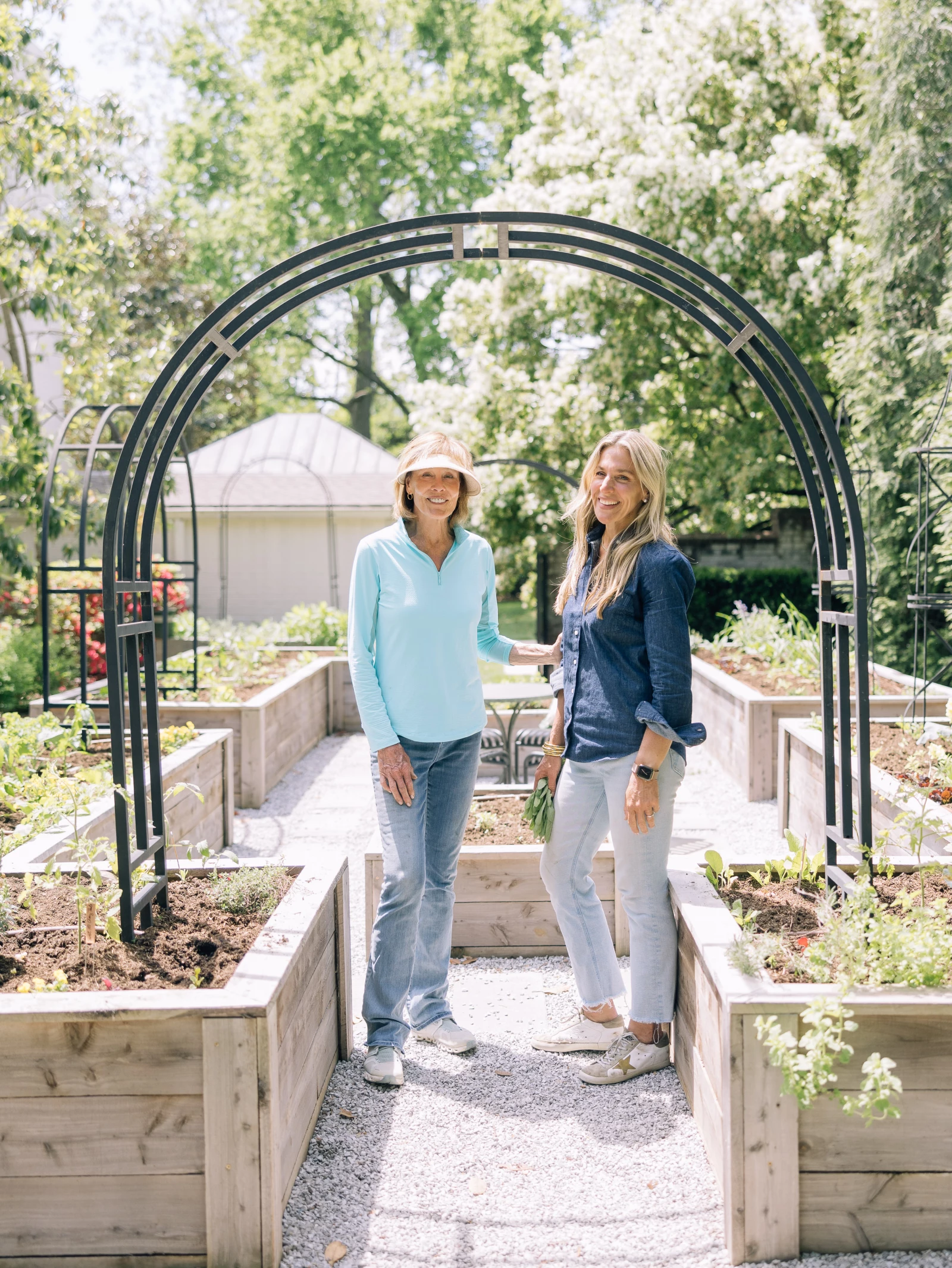 Nicole Burke with a garden client